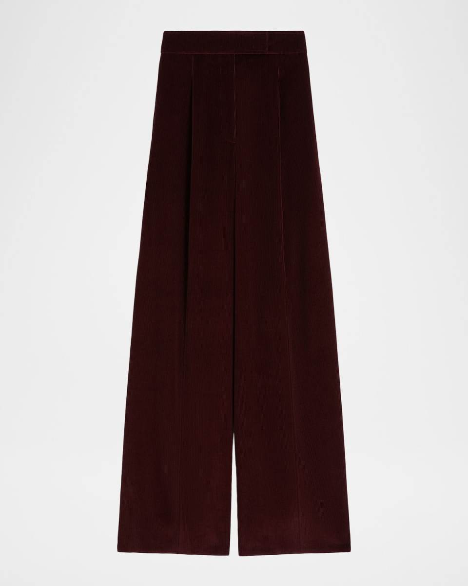 Cherry Wide-Leg Cotton Corduroy Pants